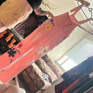 Miss look pink overalls